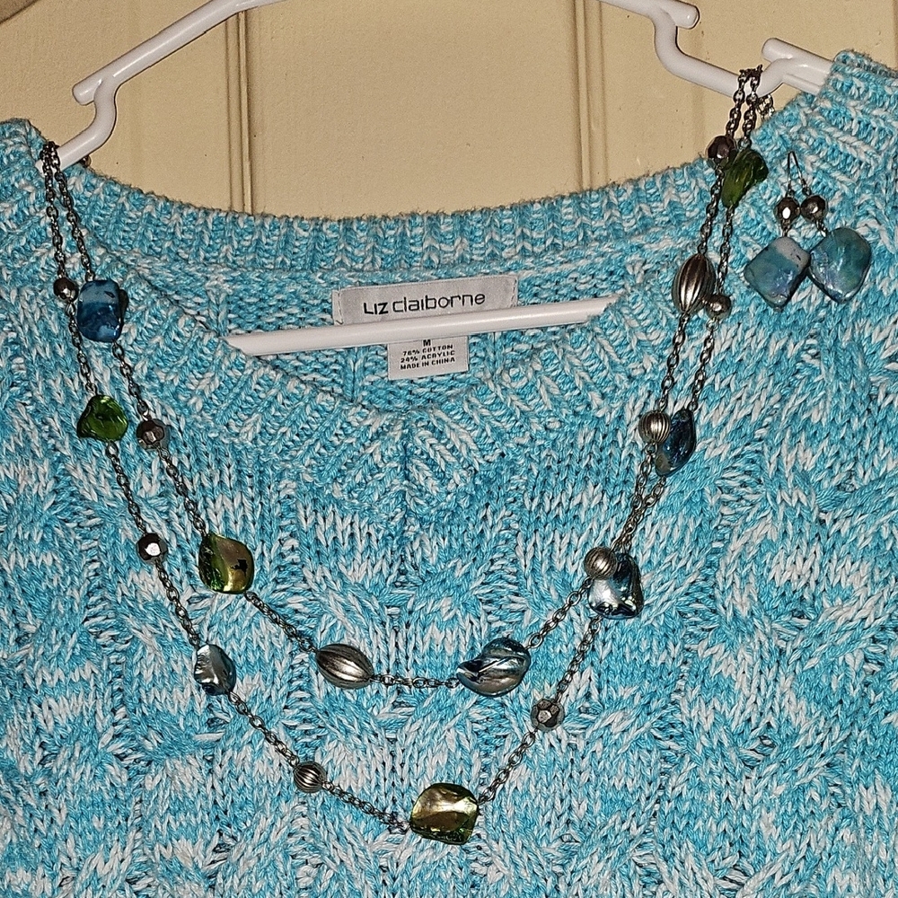 Liz Claiborne Sky Blue Textured Sweater - Picture 5 of 7